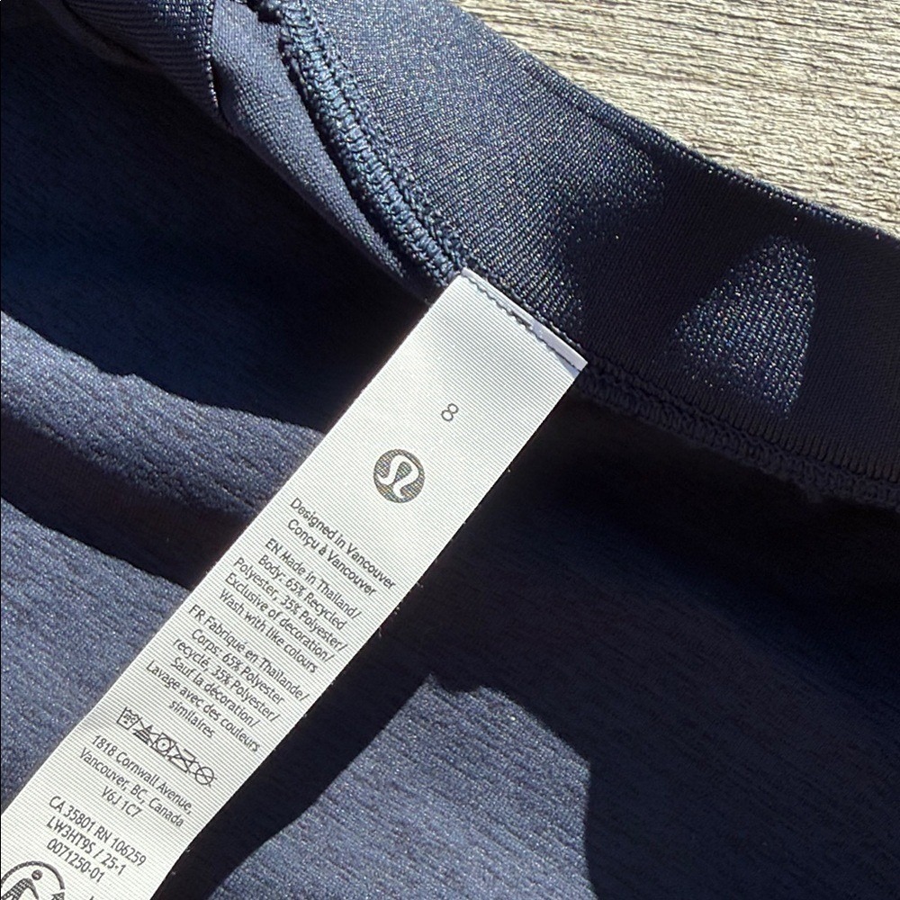 Lululemon Tennis Club Layered Long Sleeve True Navy White Size 8 NWT UPF 40+ - Picture 6 of 7
